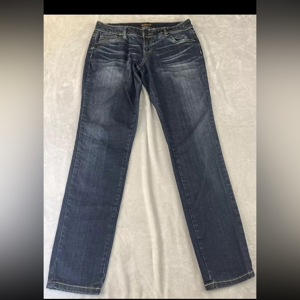 ZD womens dark wash skinny leg denim jeans size 11